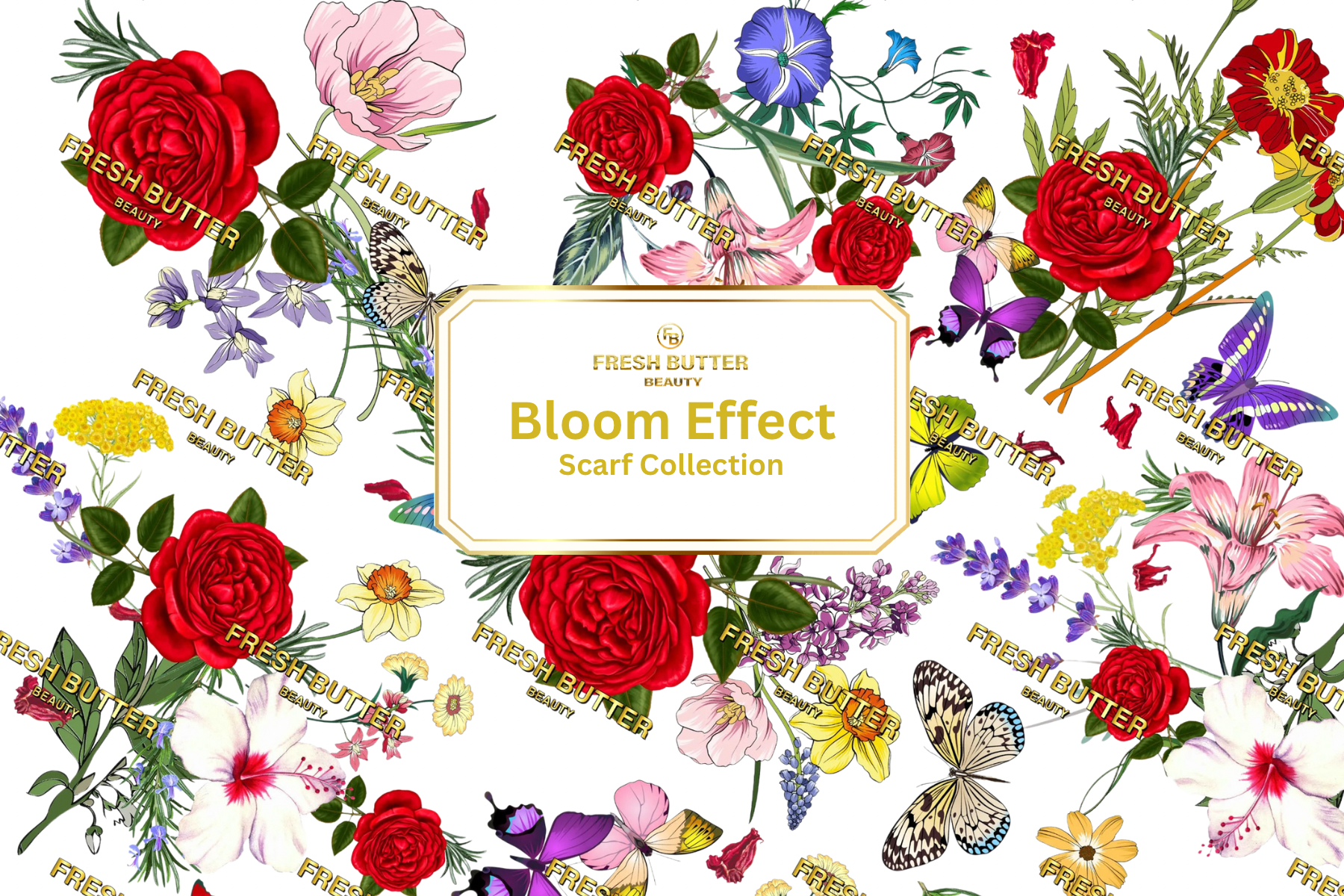 Bloom Effect Satin XL Scarf