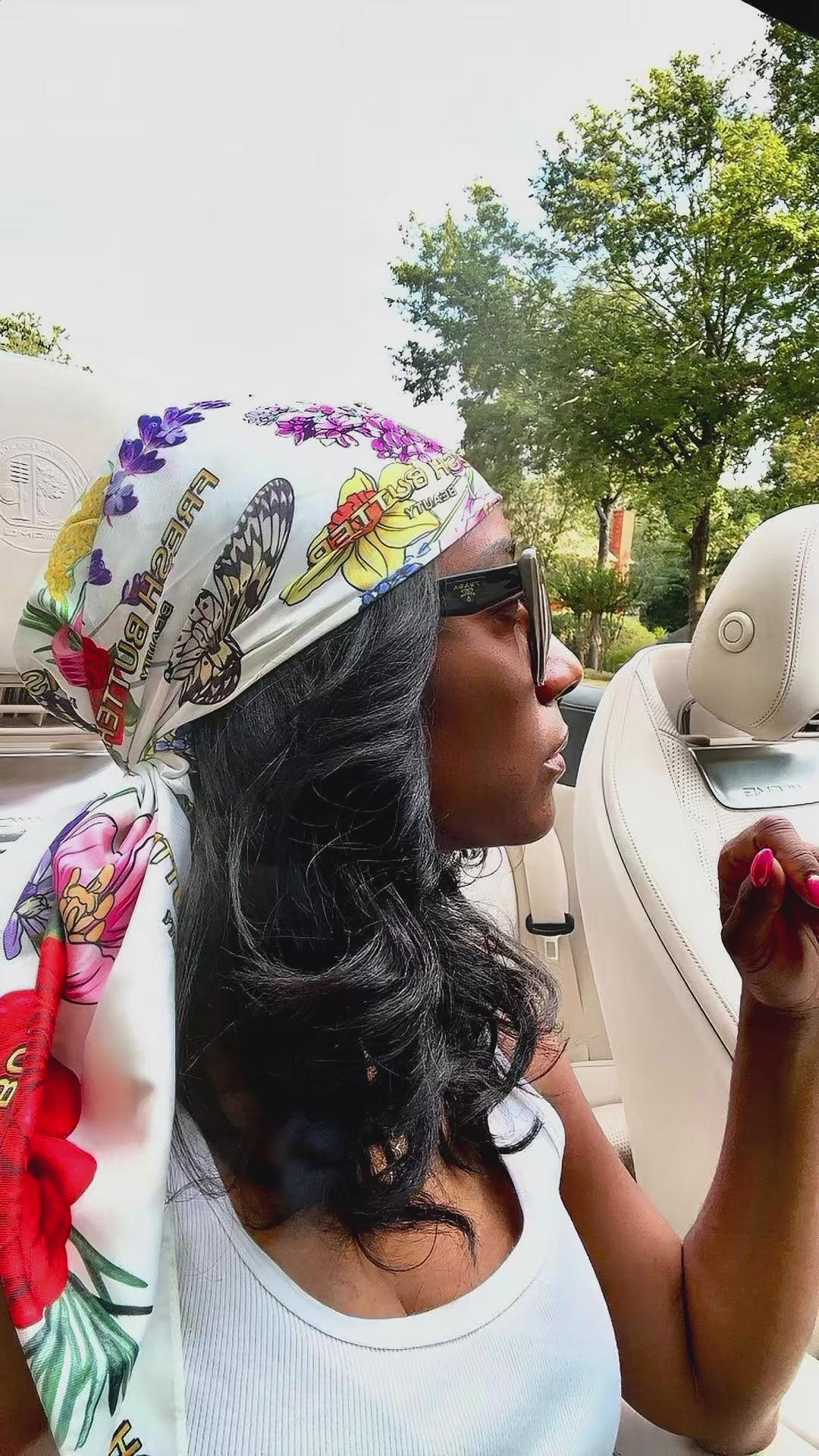 Bloom Effect Satin XL Scarf