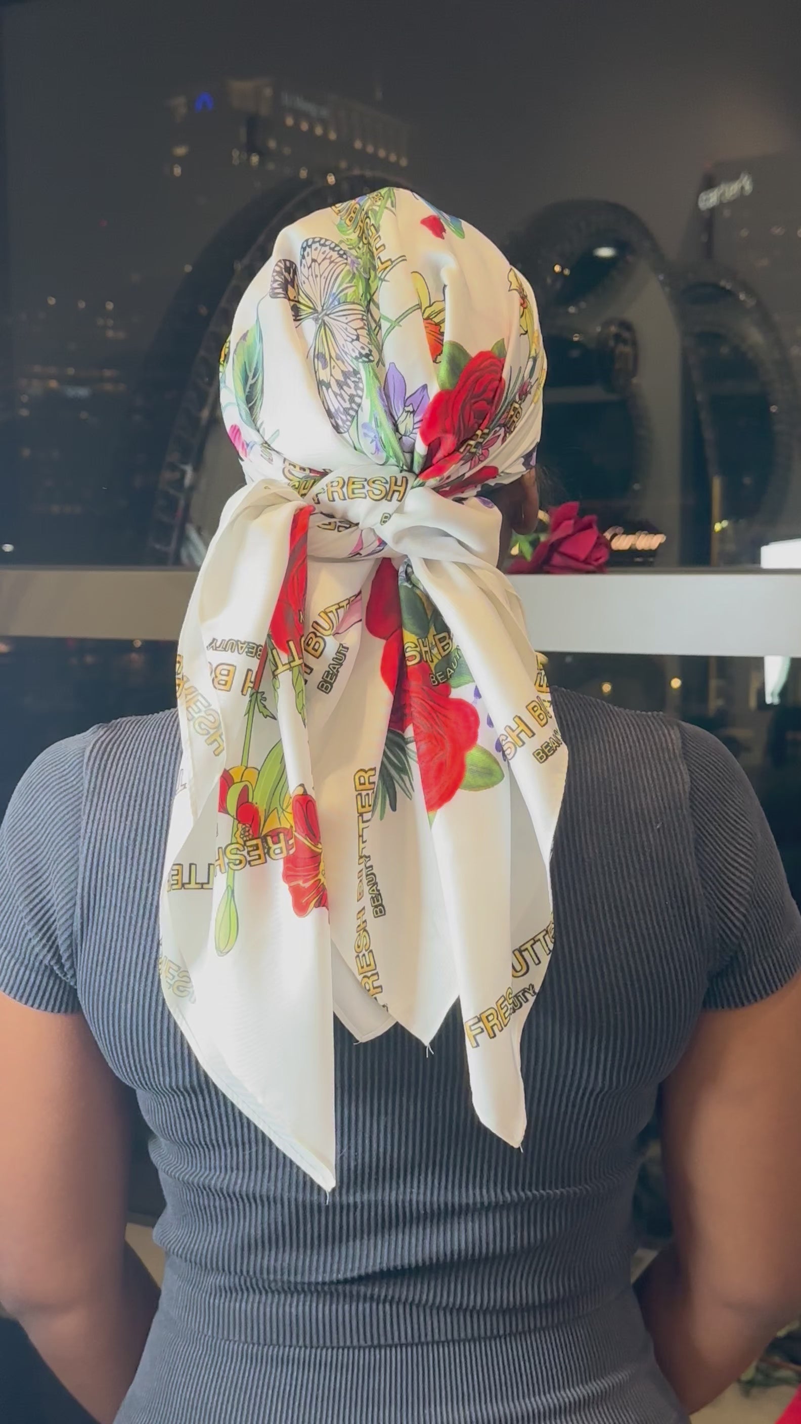 Bloom Effect Satin XL Scarf
