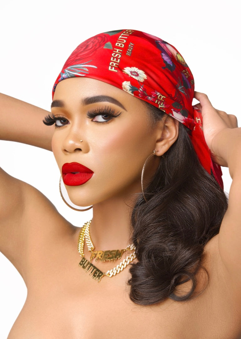 RED AUGUST Satin Scarf - FreshButter.com