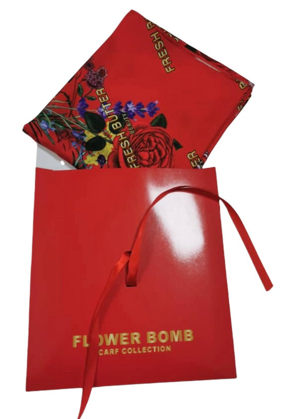 RED AUGUST Satin Scarf - FreshButter.com