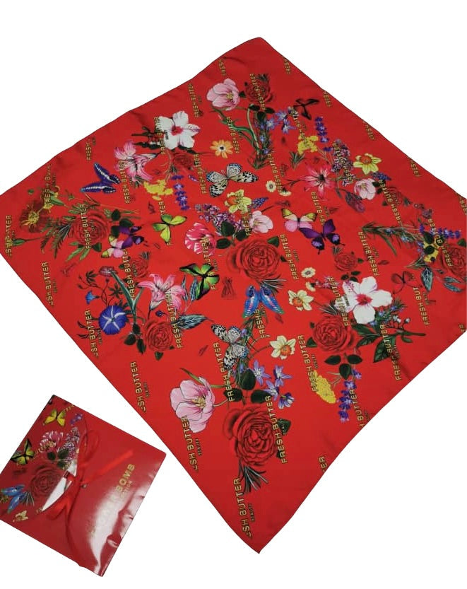 Satin Scarf For Hair - RED AUGUST Satin Scarf - FreshButter.com